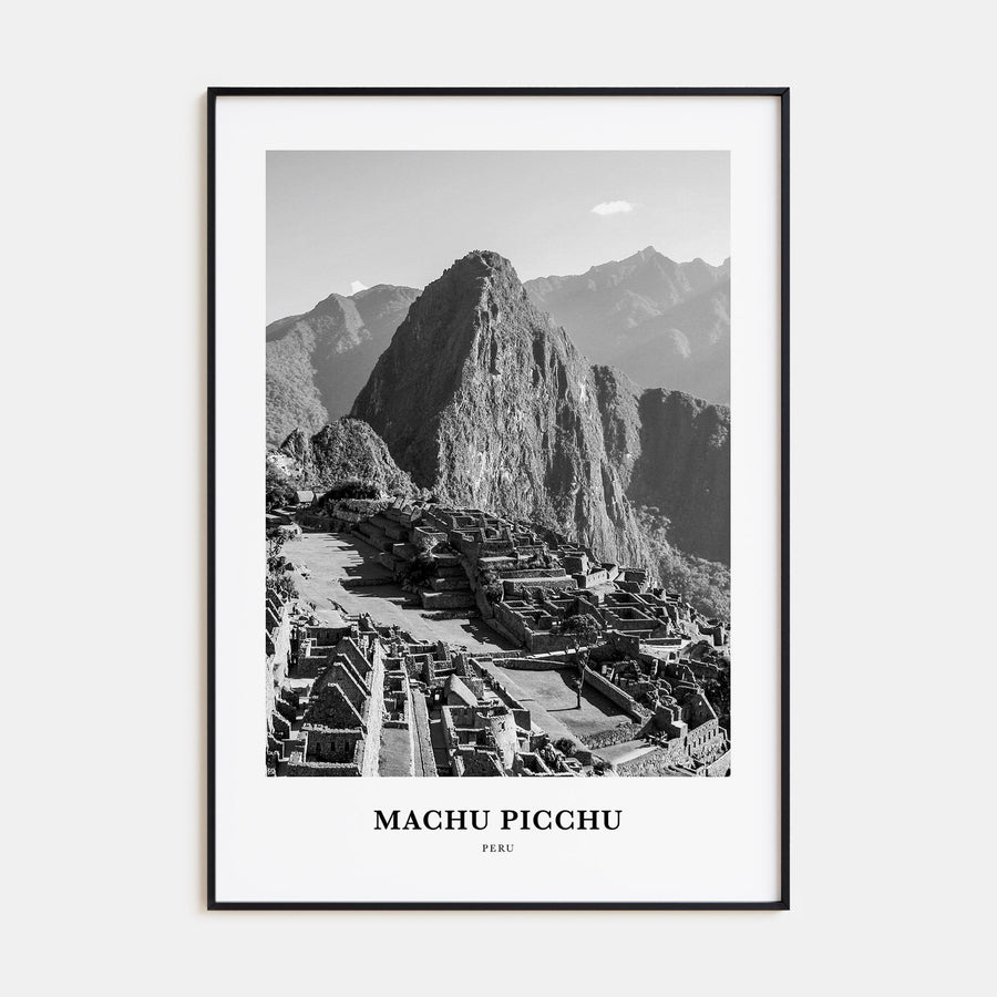 Machu Picchu Portrait B&W Poster