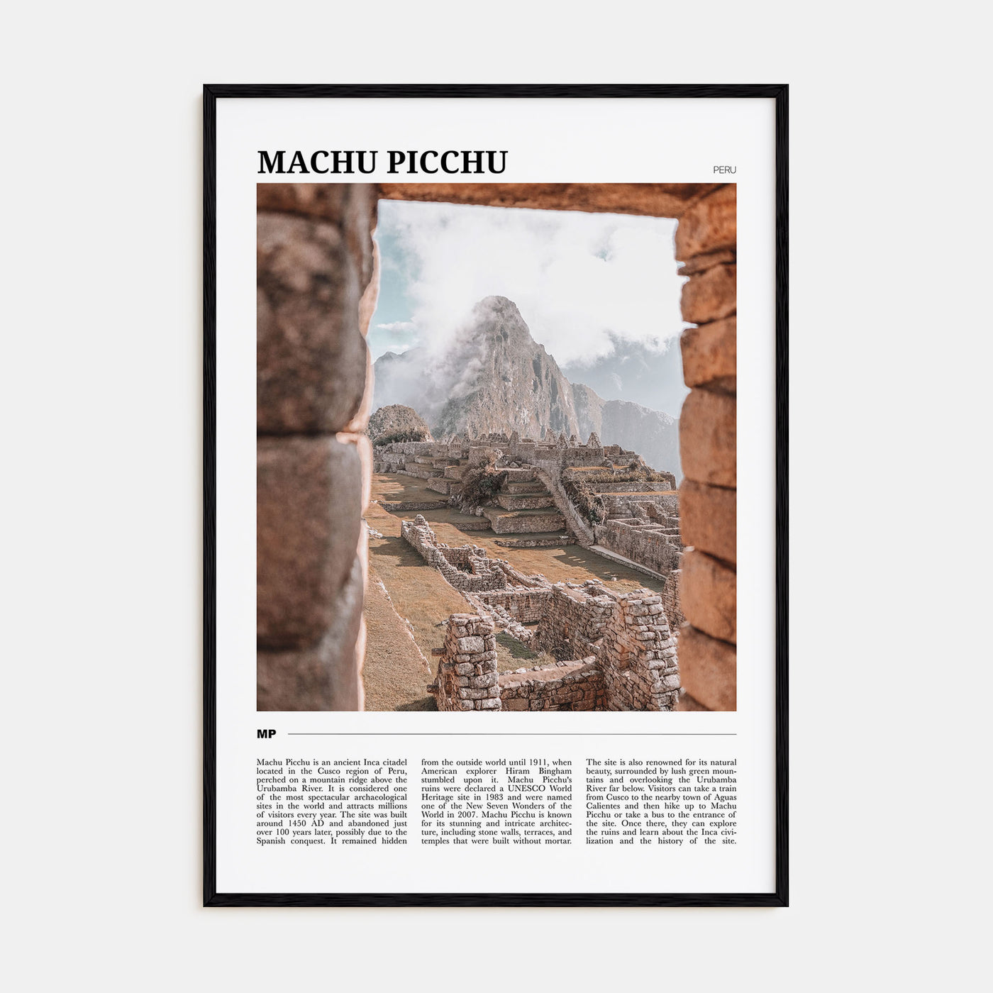 Machu Picchu Travel Color Poster
