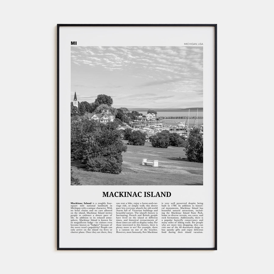 Mackinac Island Travel B&W Poster
