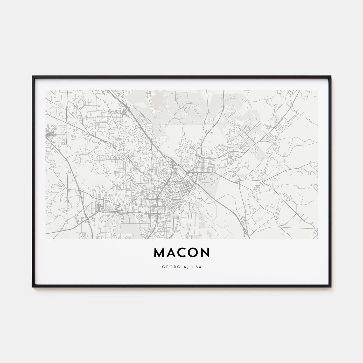 Macon Map Landscape Poster