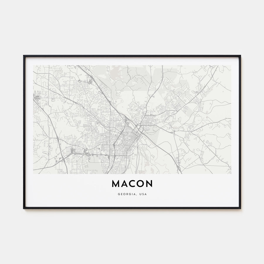 Macon Map Landscape Poster