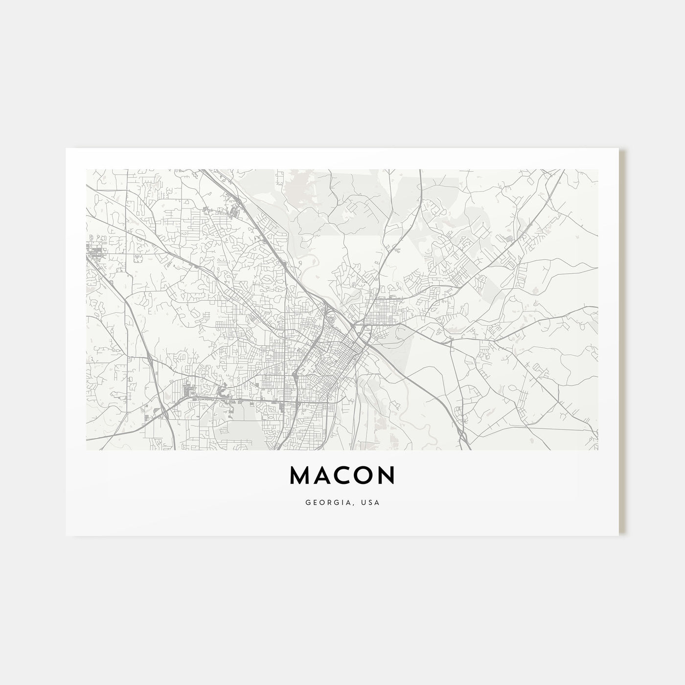 Macon Map Landscape Poster