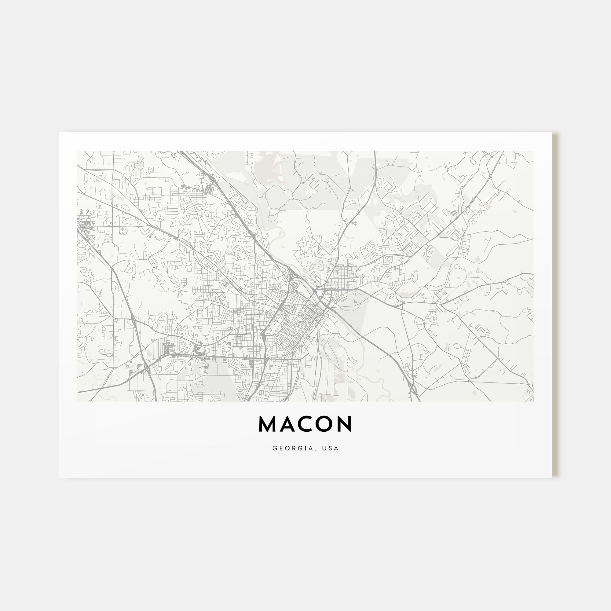 Macon Map Landscape Poster