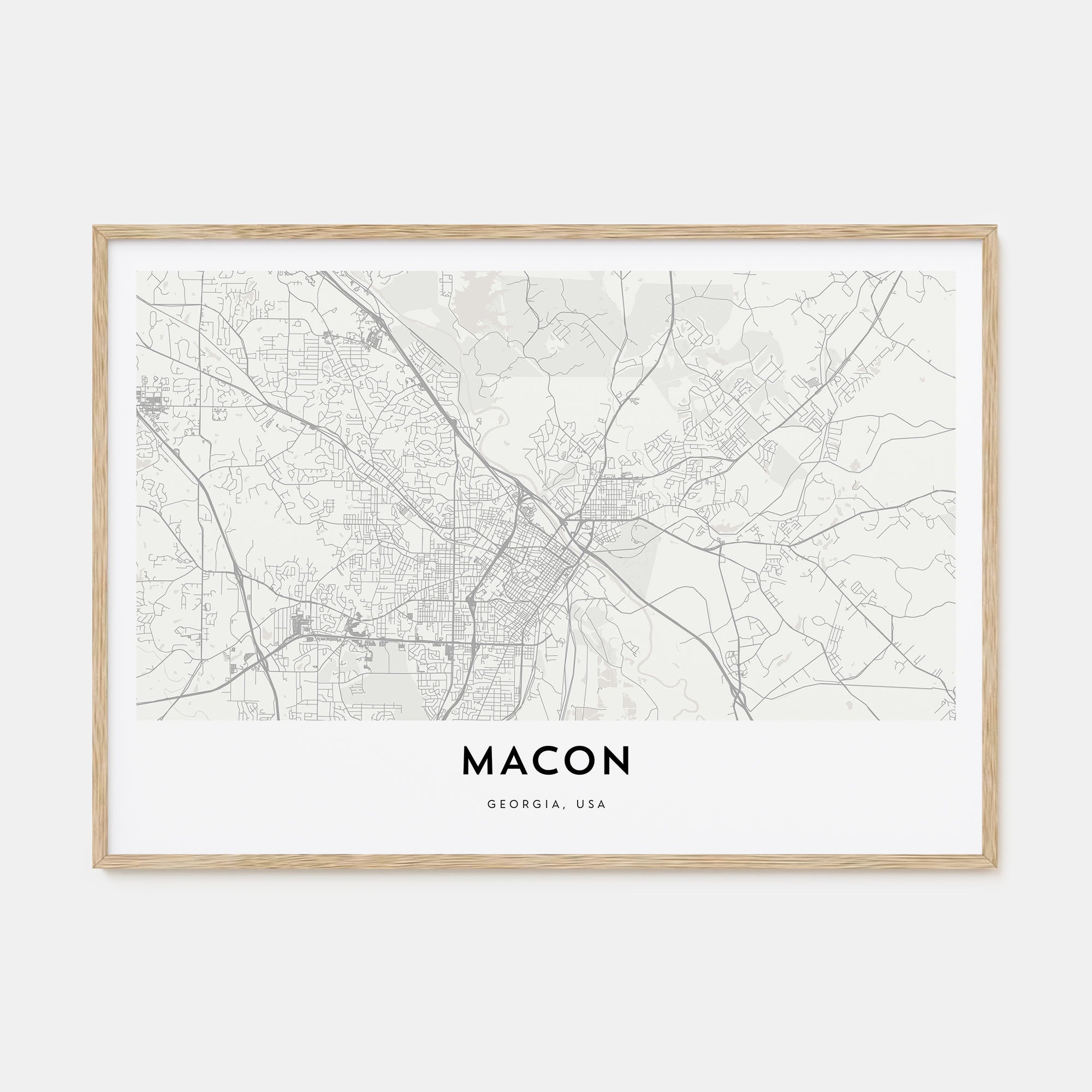 Macon Map Landscape Poster