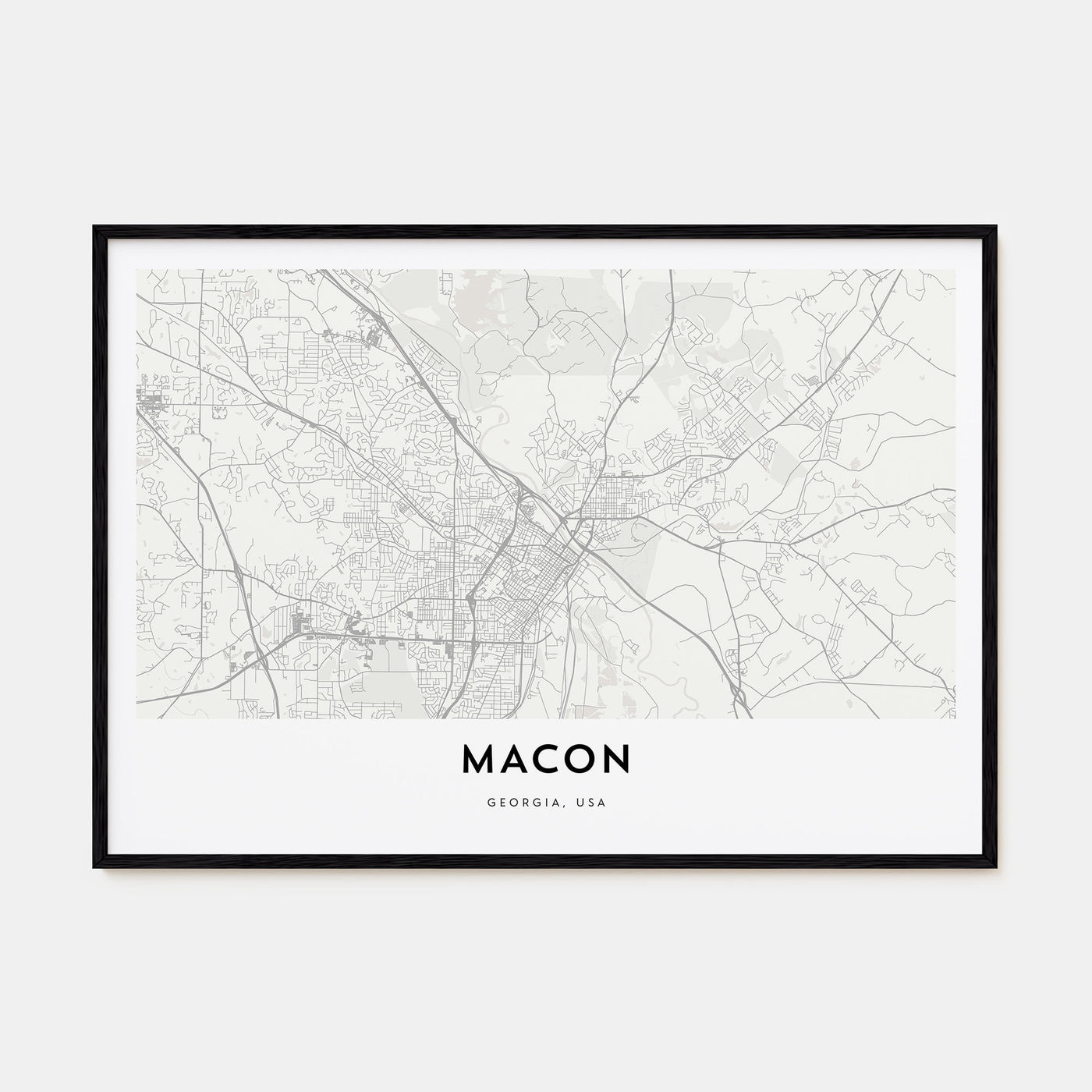 Macon Map Landscape Poster
