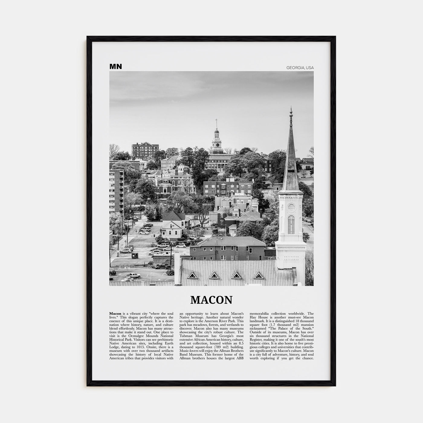 Macon Travel B&W Poster