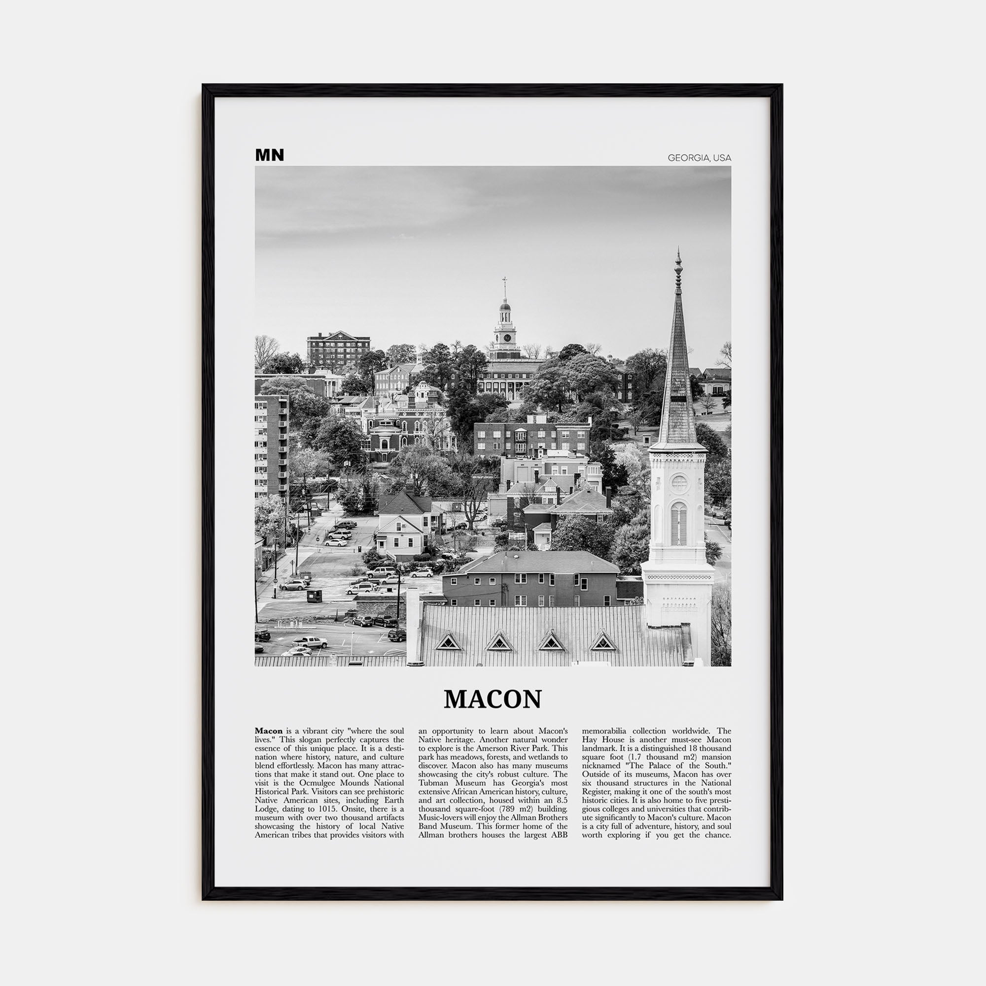 Macon Travel B&W Poster