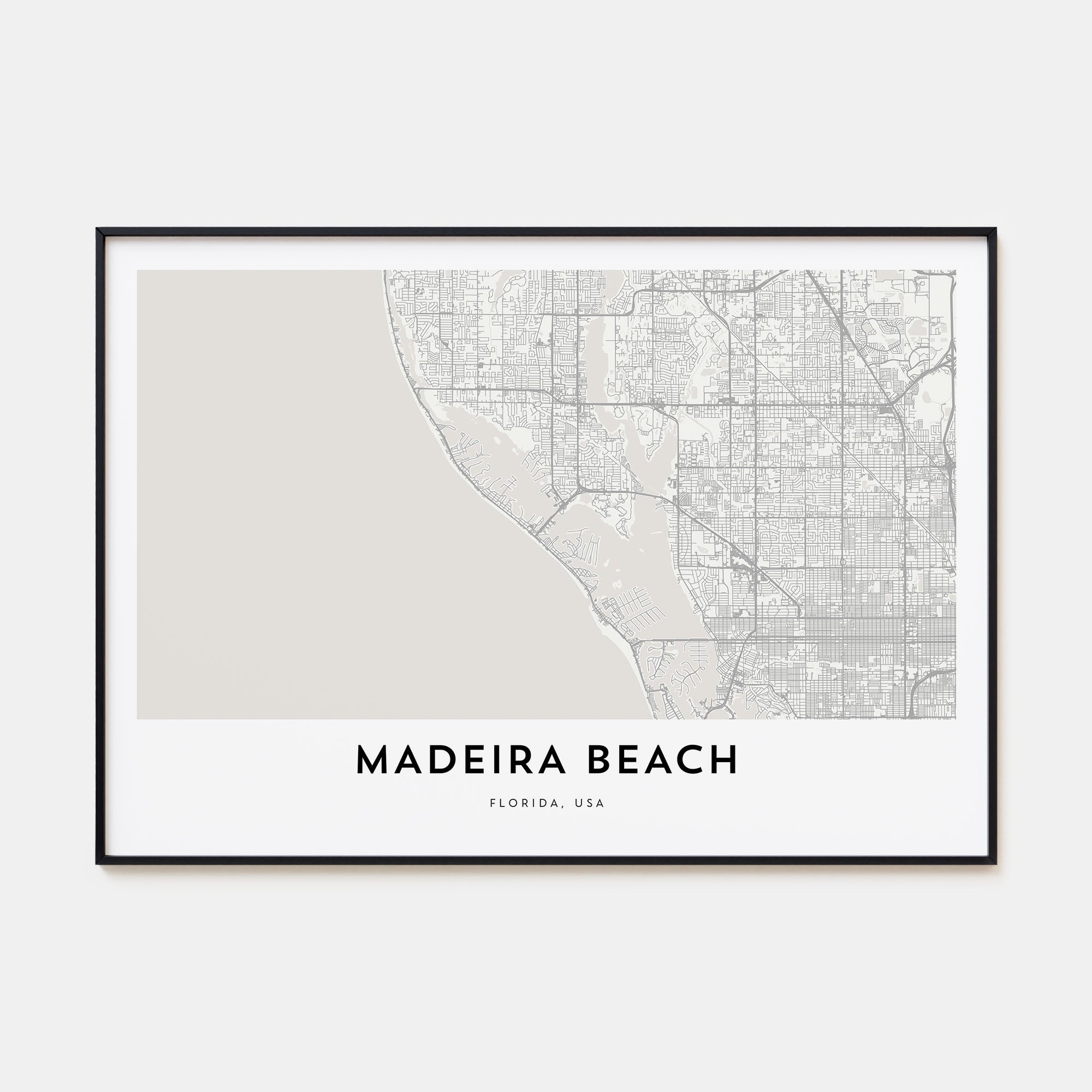 Madeira Beach Map Landscape Poster