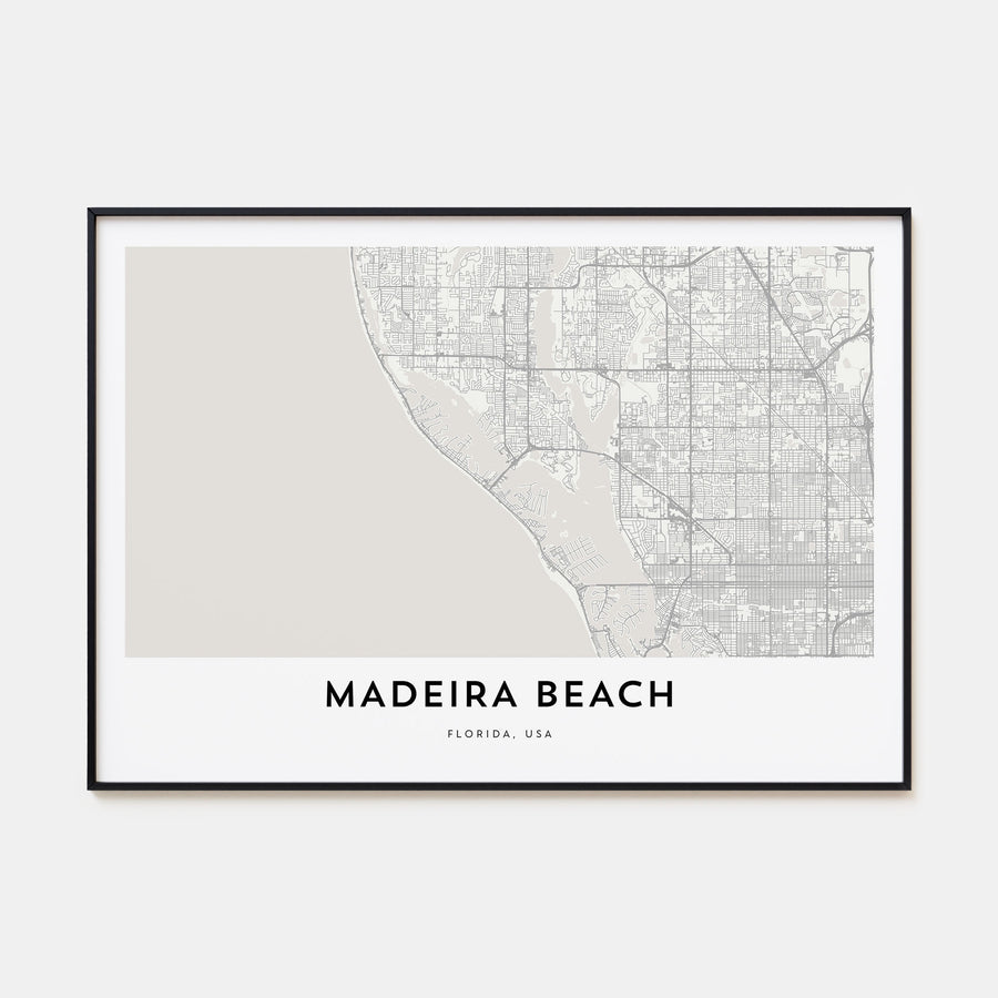 Madeira Beach Map Landscape Poster