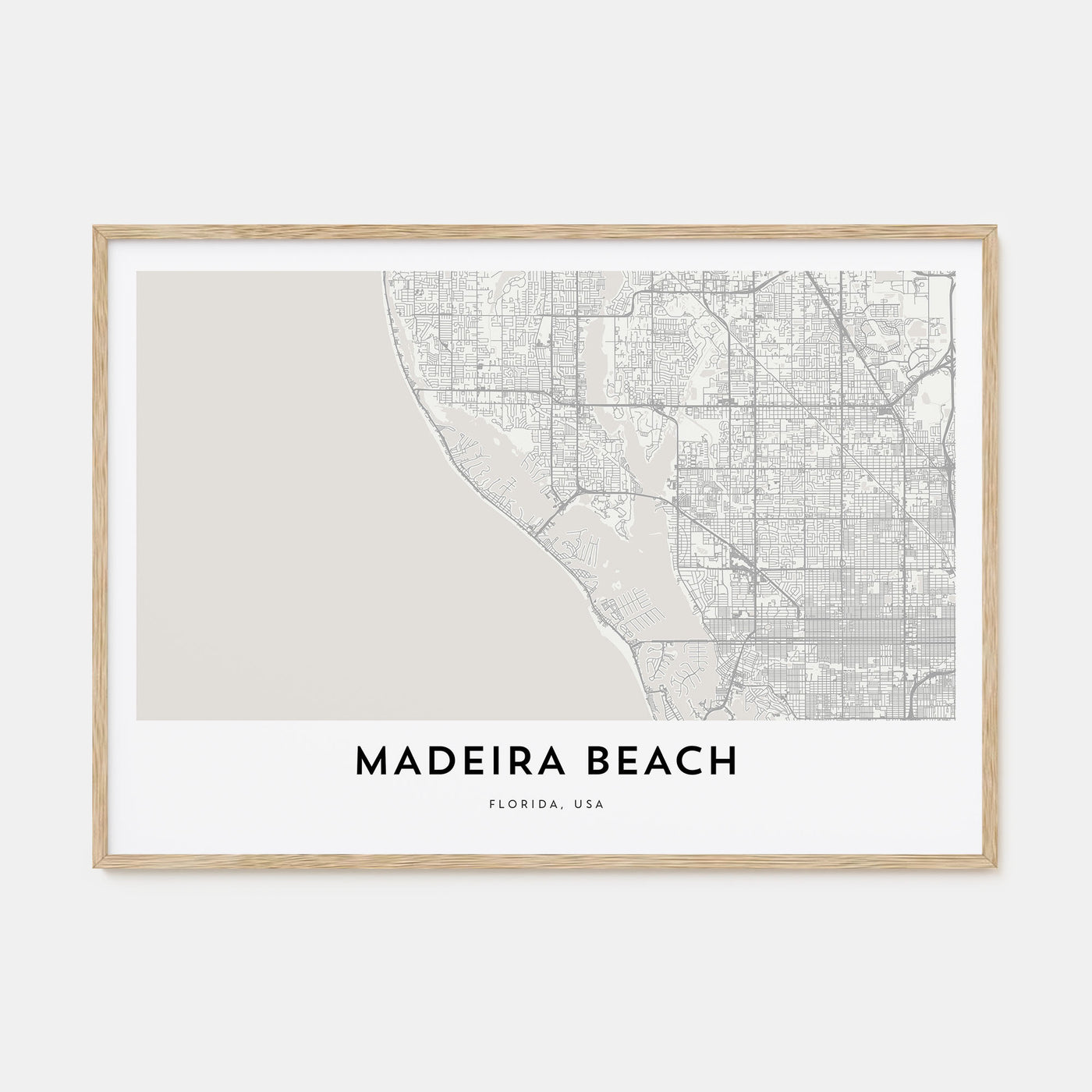 Madeira Beach Map Landscape Poster