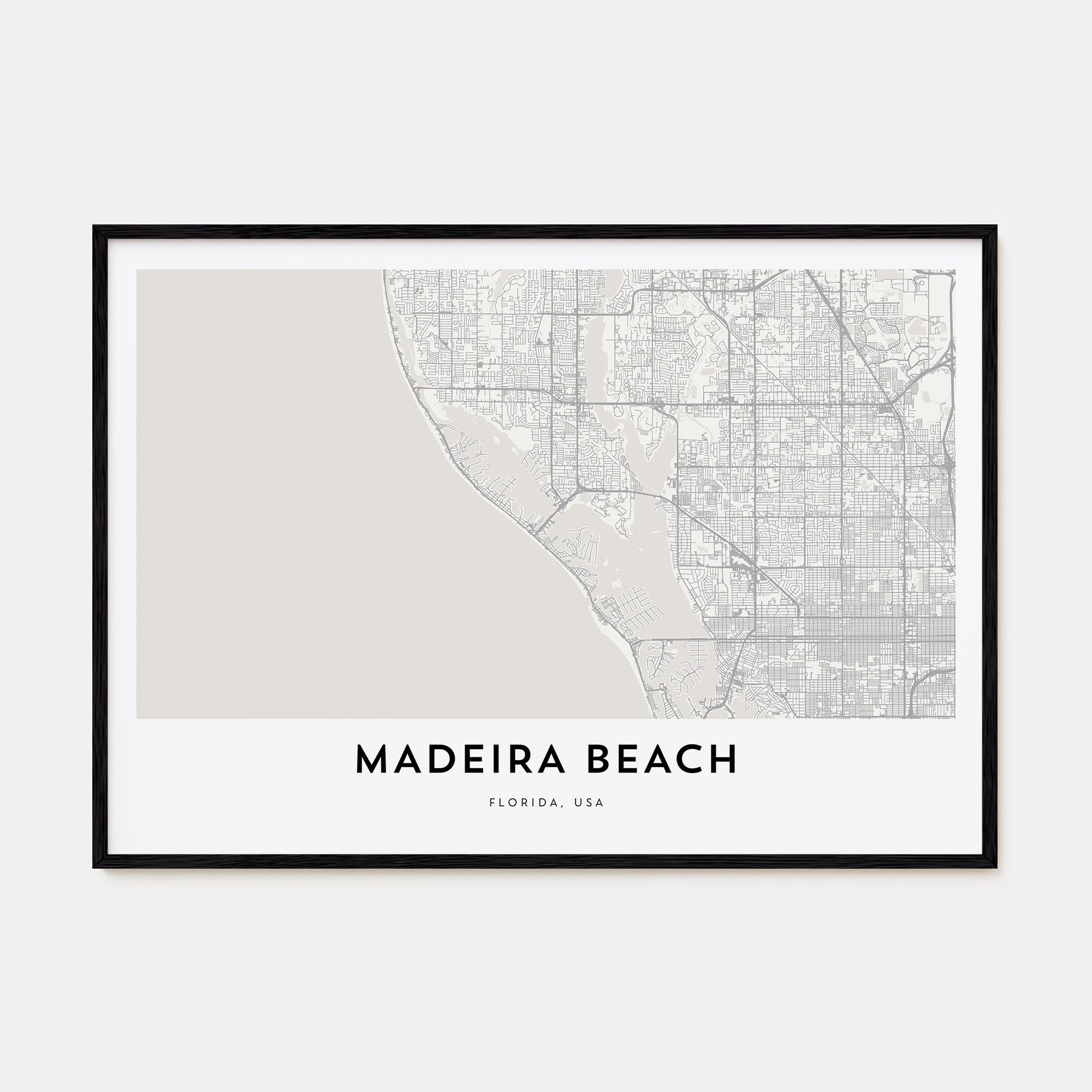 Madeira Beach Map Landscape Poster