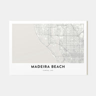Madeira Beach Map Landscape Poster