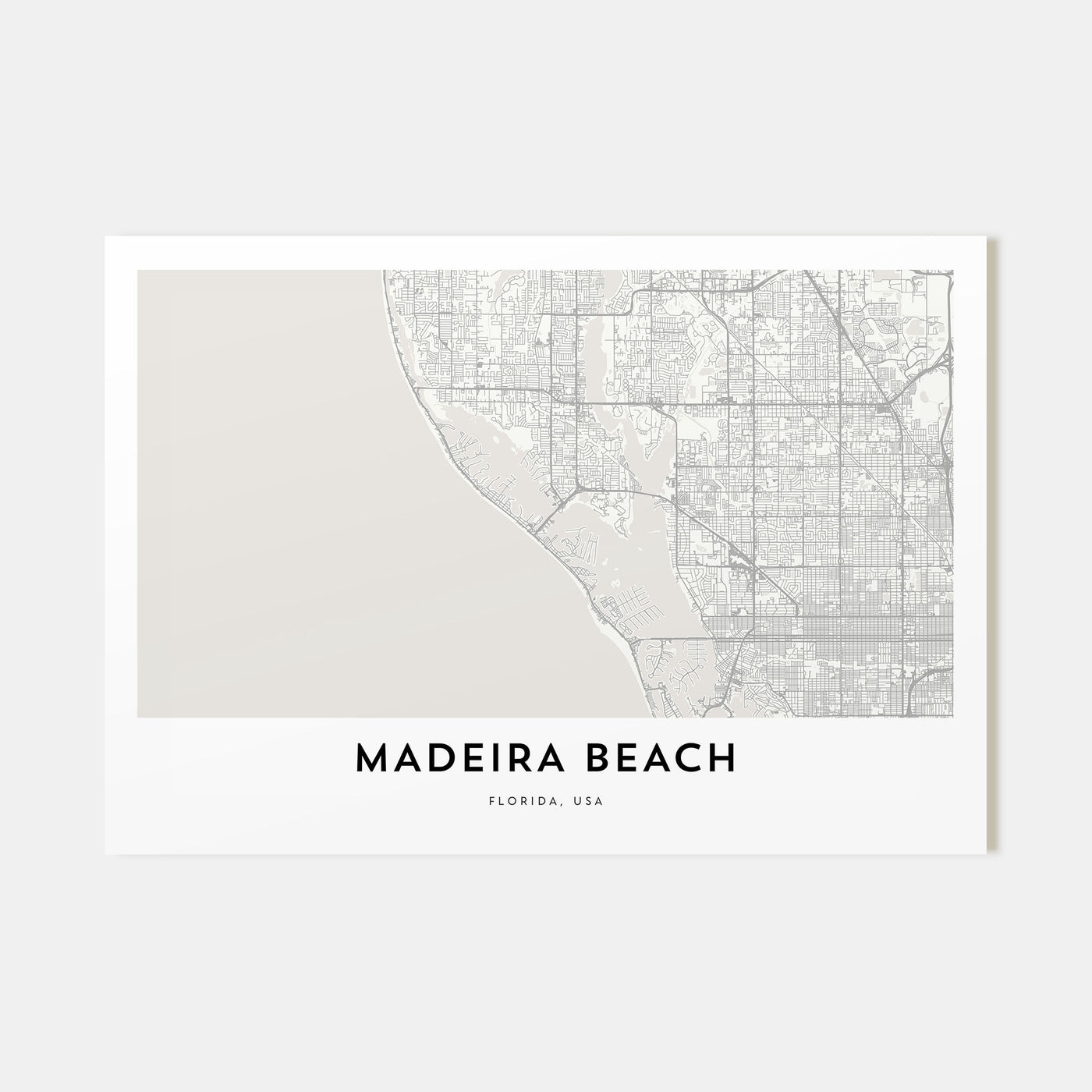 Madeira Beach Map Landscape Poster
