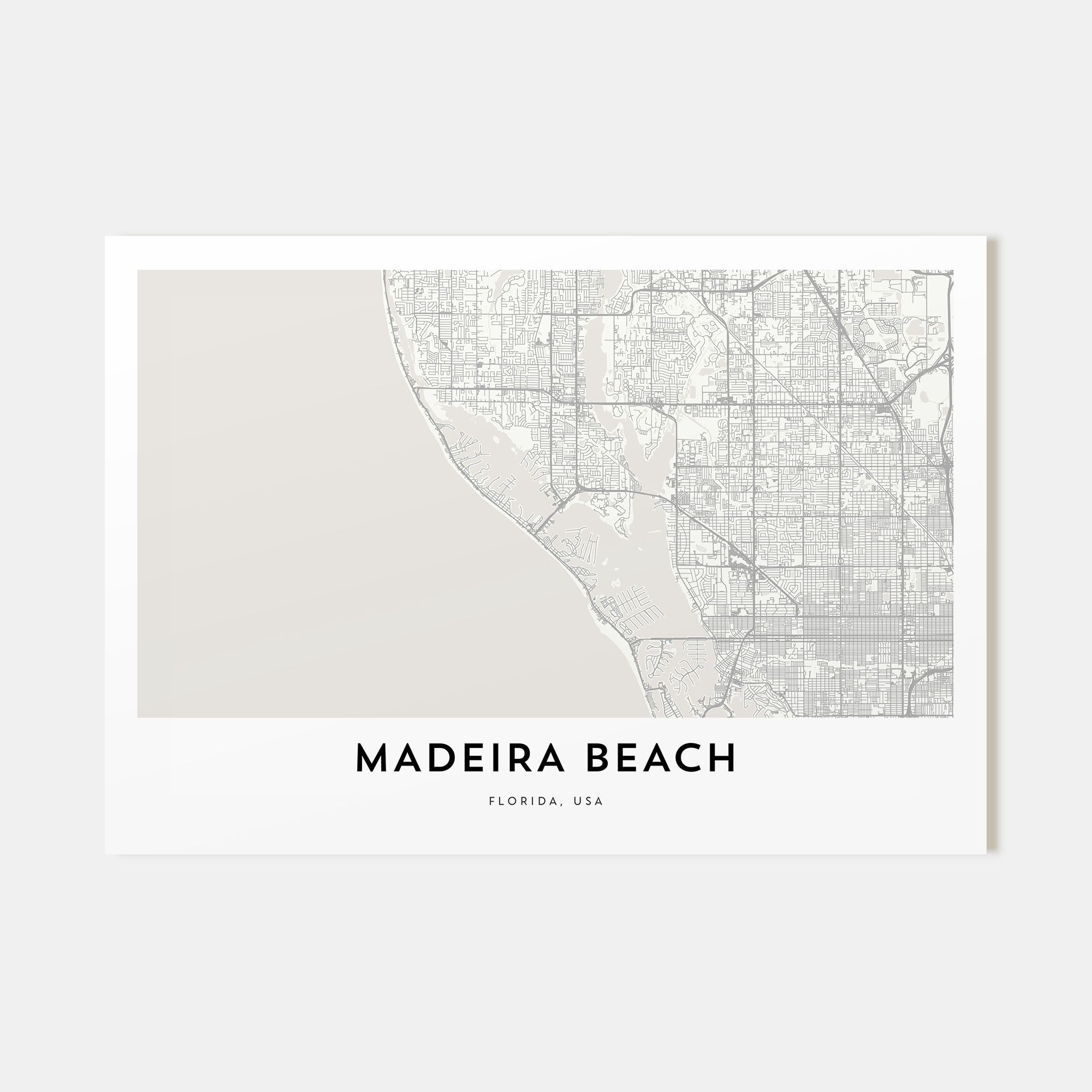 Madeira Beach Map Landscape Poster