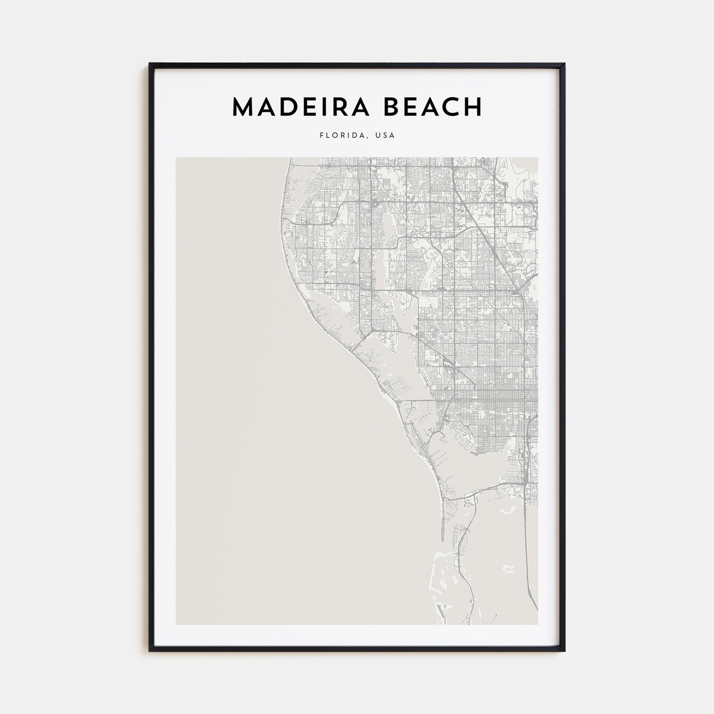 Madeira Beach Map Portrait Poster