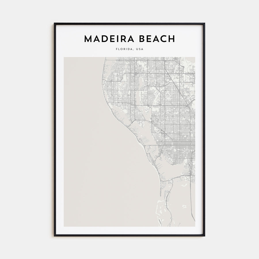 Madeira Beach Map Portrait Poster
