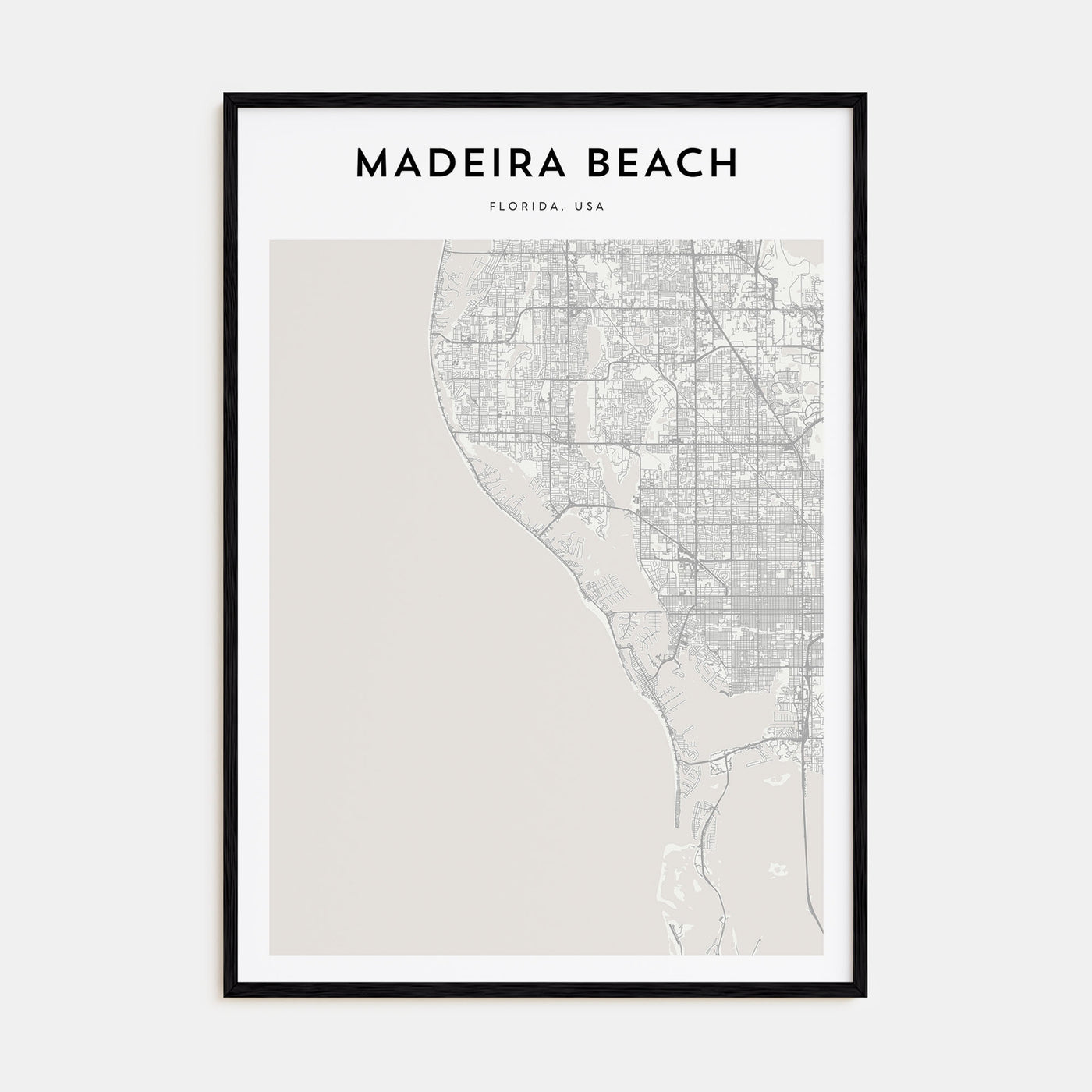 Madeira Beach Map Portrait Poster