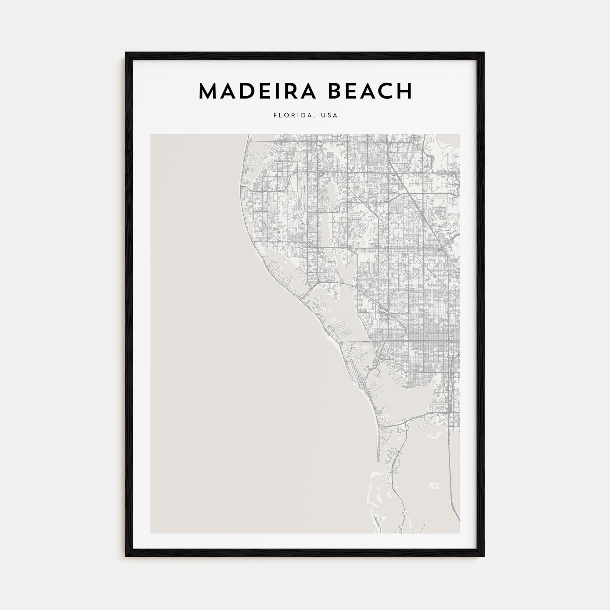 Madeira Beach Map Portrait Poster