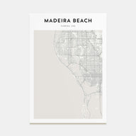 Madeira Beach Map Portrait Poster