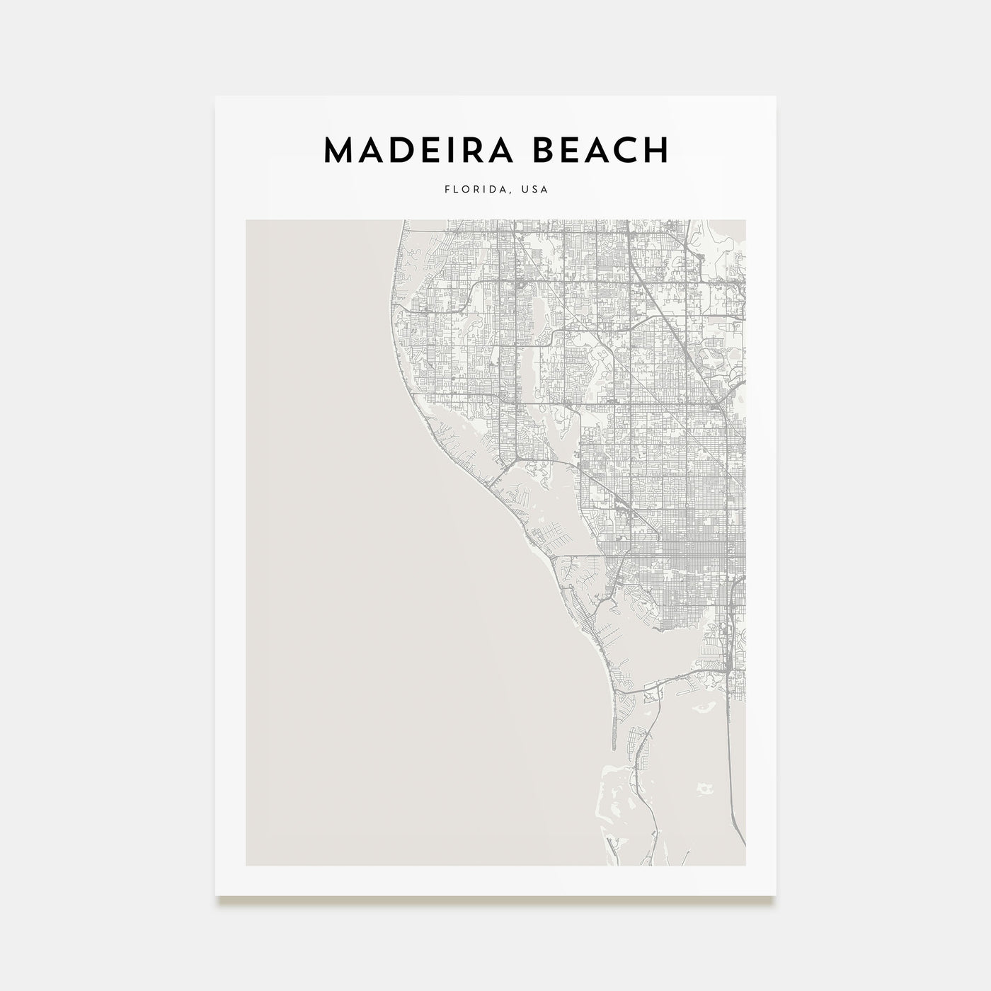 Madeira Beach Map Portrait Poster