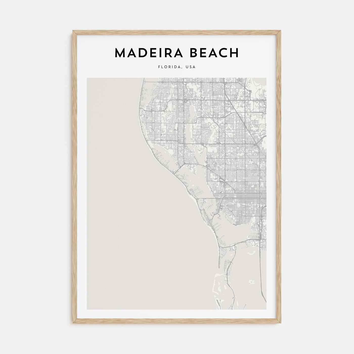 Madeira Beach Map Portrait Poster