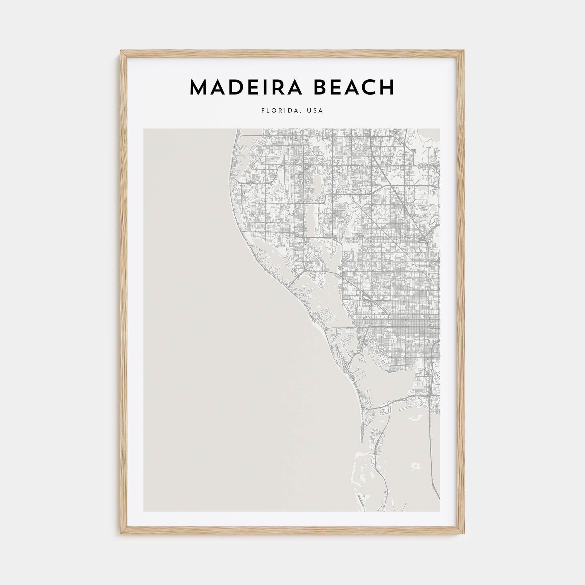 Madeira Beach Map Portrait Poster