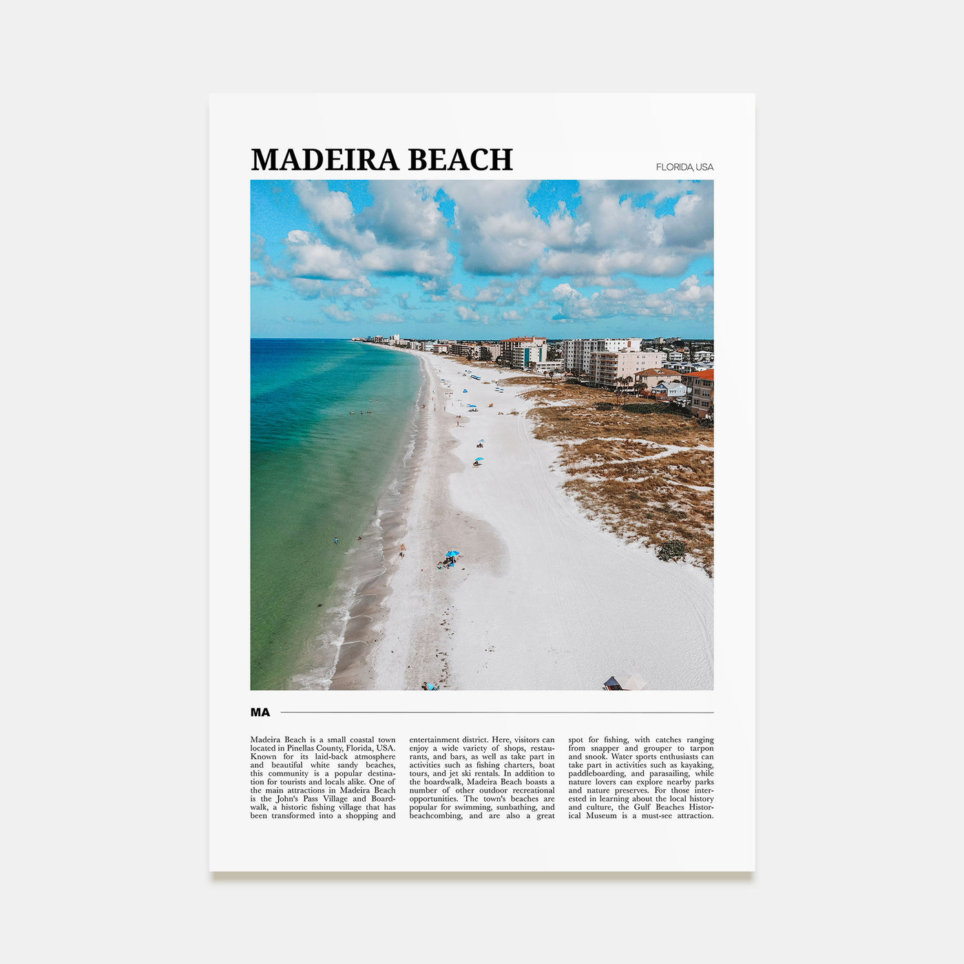 Madeira Beach Travel Color Poster