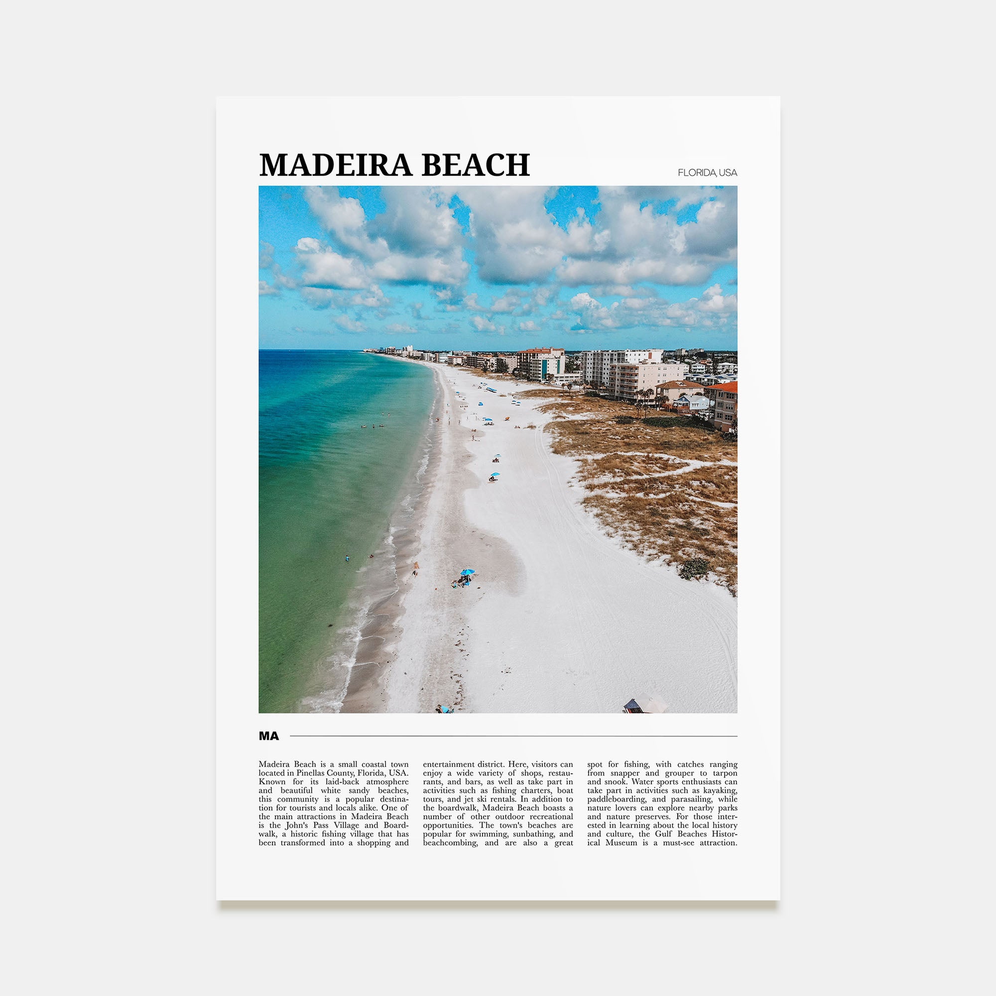 Madeira Beach Travel Color Poster