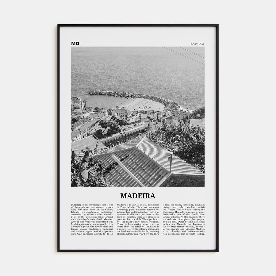 Madeira Travel B&W Poster