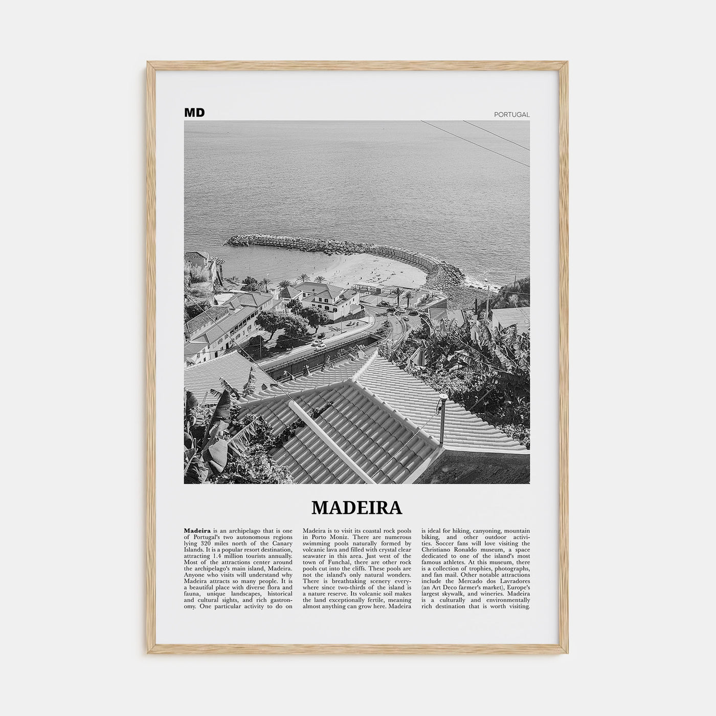 Madeira Travel B&W Poster