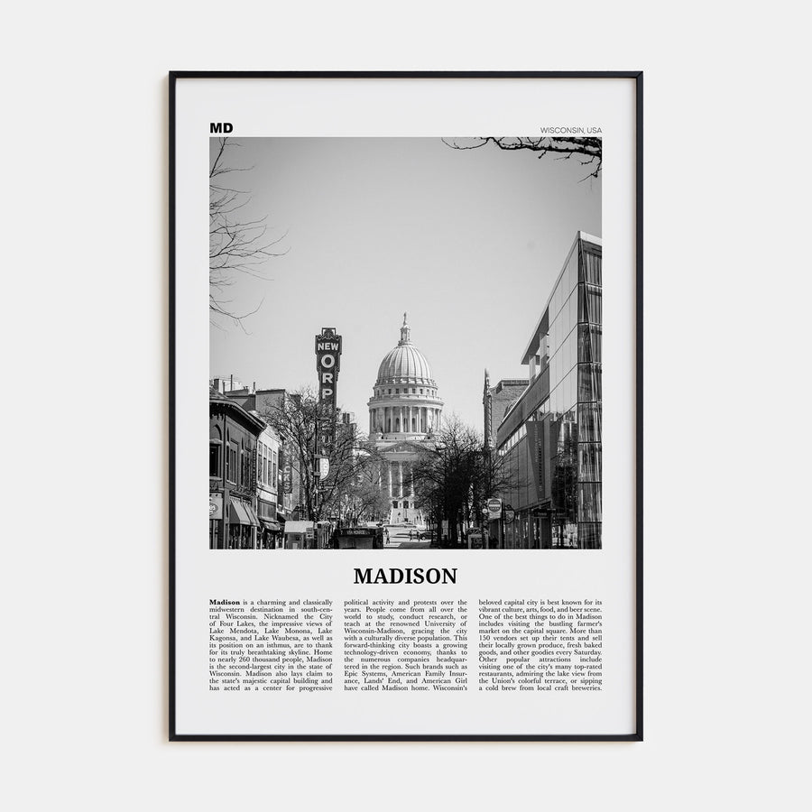 Madison Travel B&W No 1 Poster