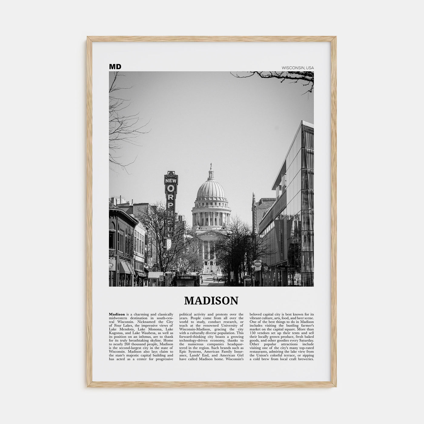 Madison Travel B&W No 1 Poster