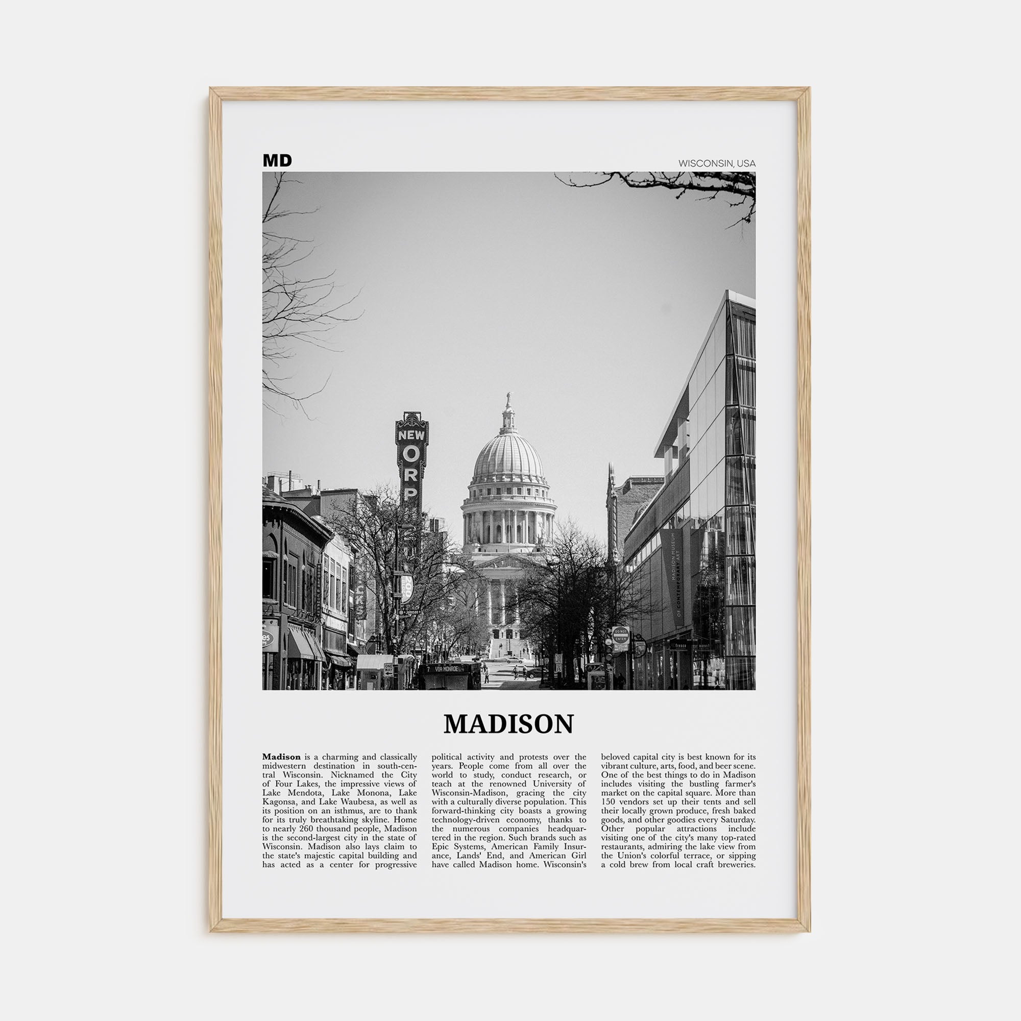 Madison Travel B&W No 1 Poster