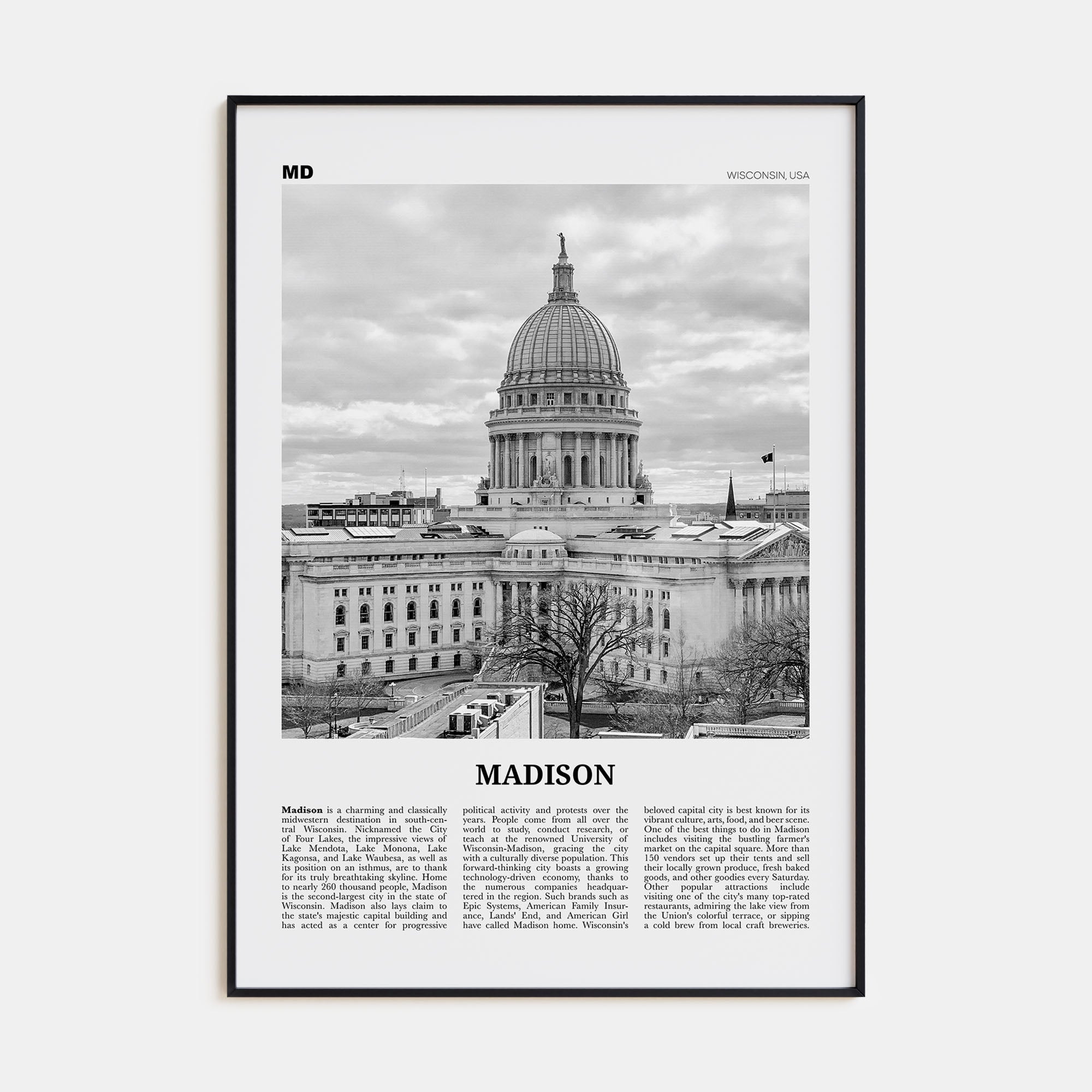 Madison Travel B&W No 2 Poster