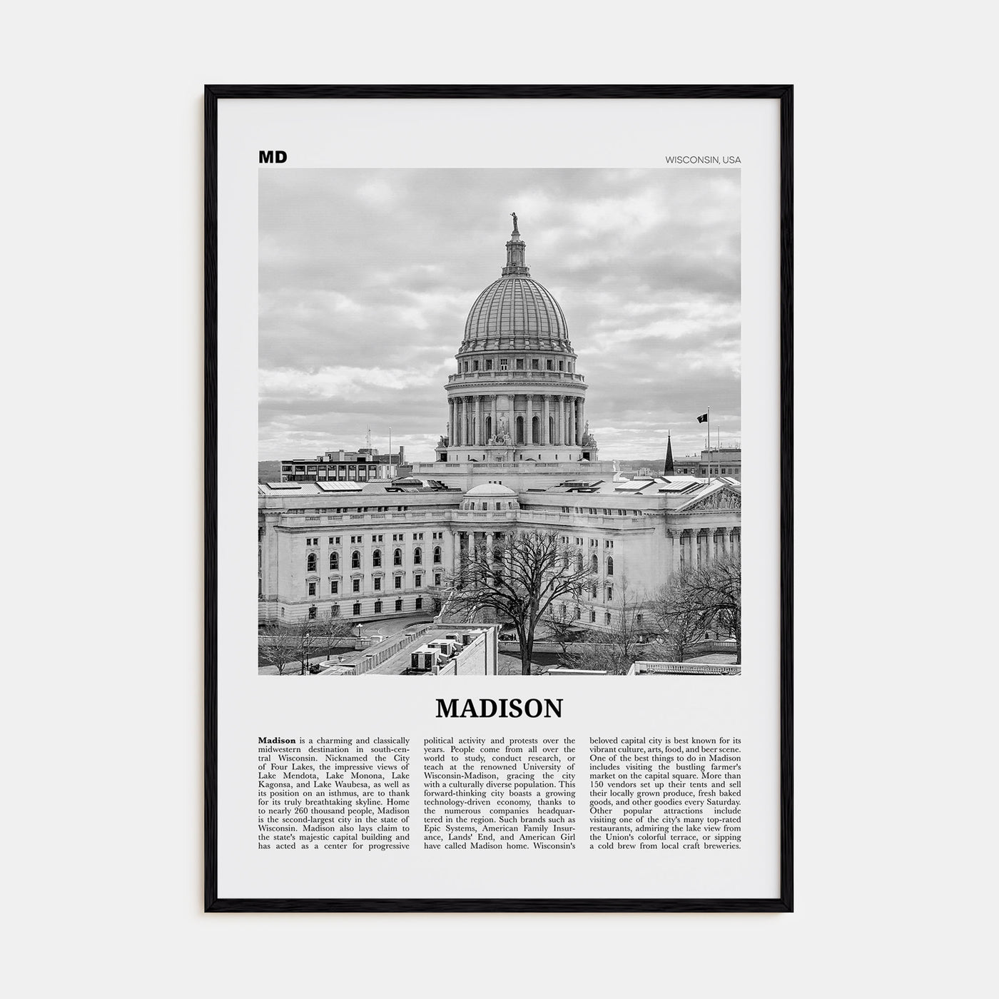 Madison Travel B&W No 2 Poster