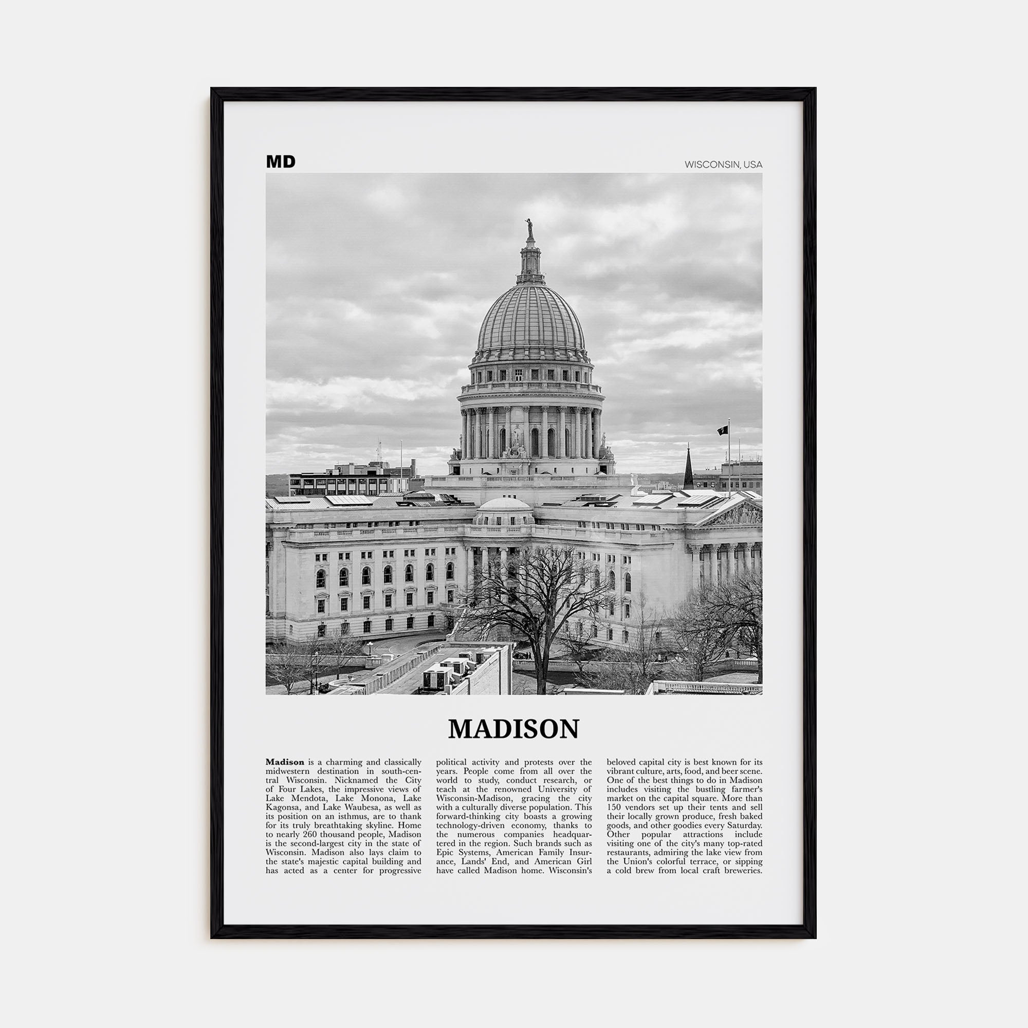 Madison Travel B&W No 2 Poster