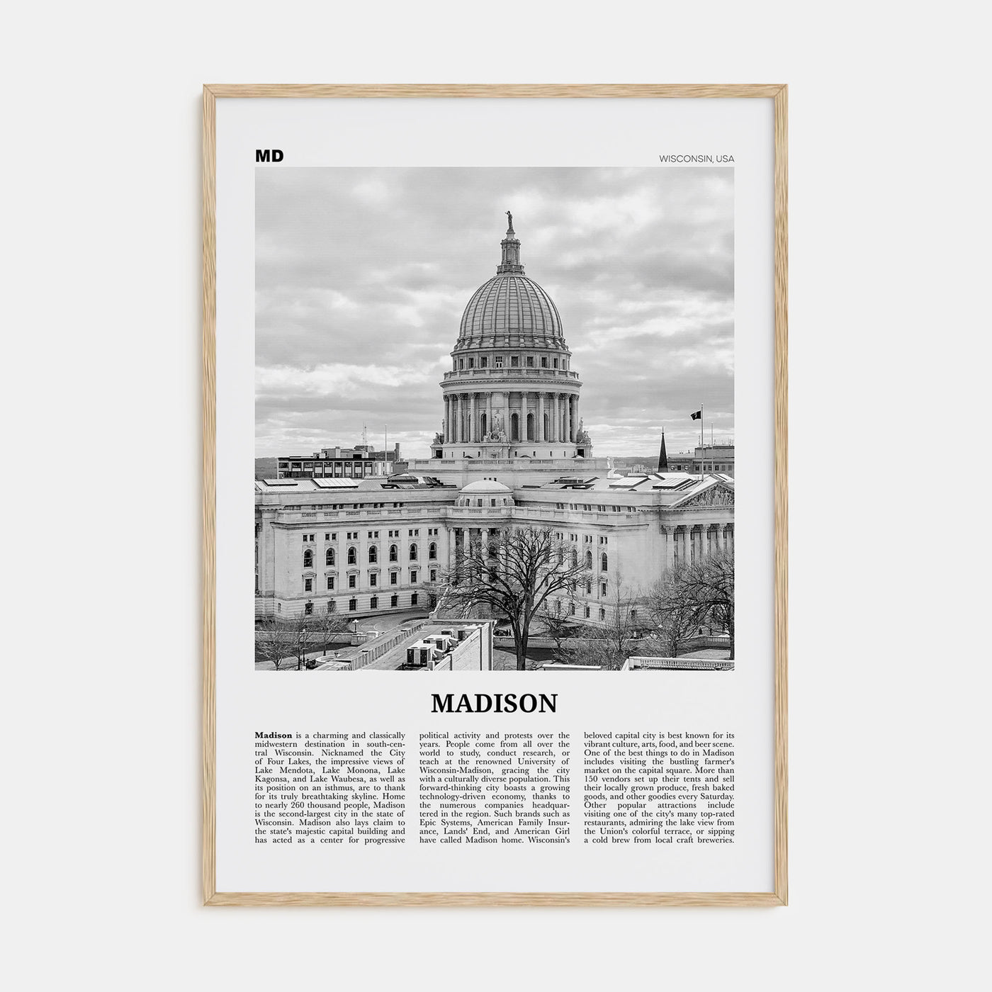 Madison Travel B&W No 2 Poster