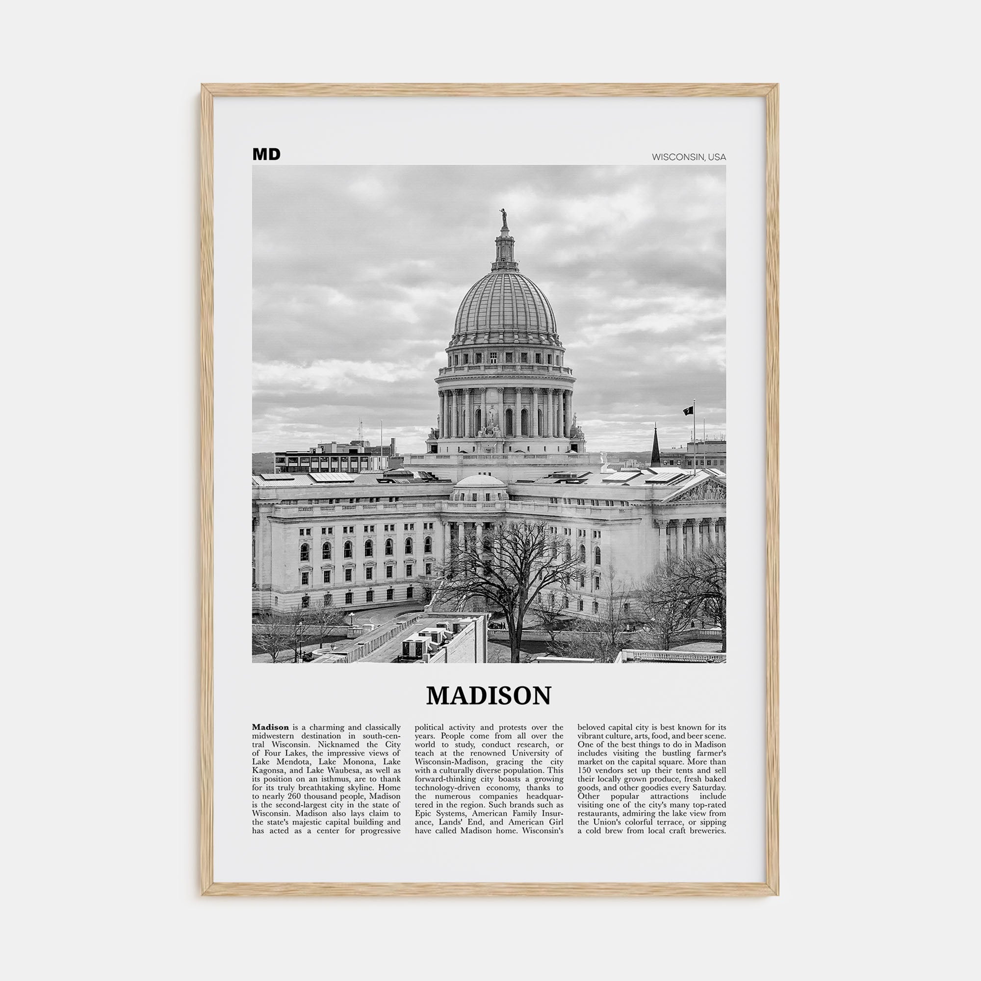 Madison Travel B&W No 2 Poster