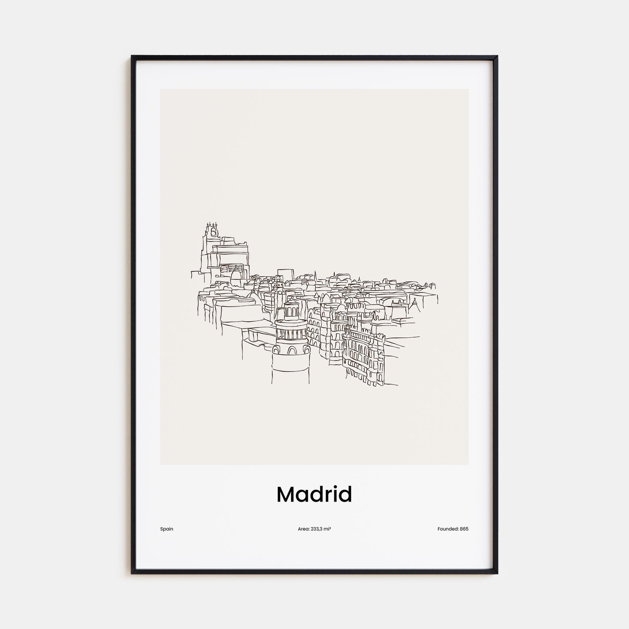 Madrid Drawn Poster