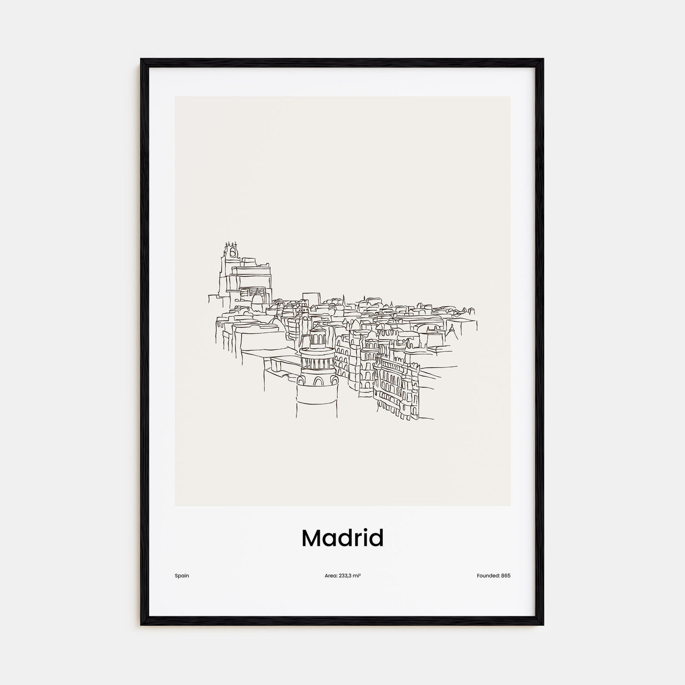 Madrid Drawn Poster