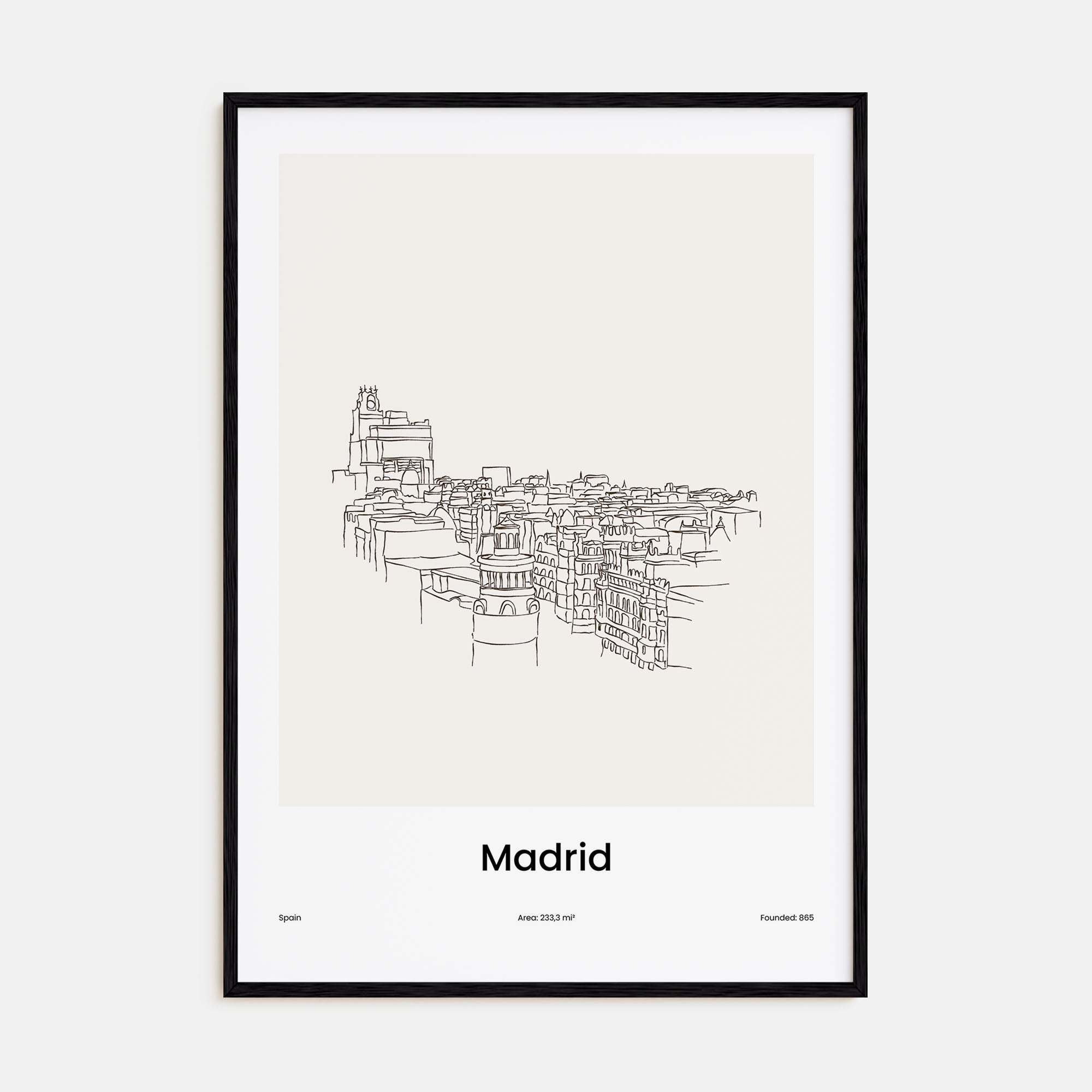 Madrid Drawn Poster