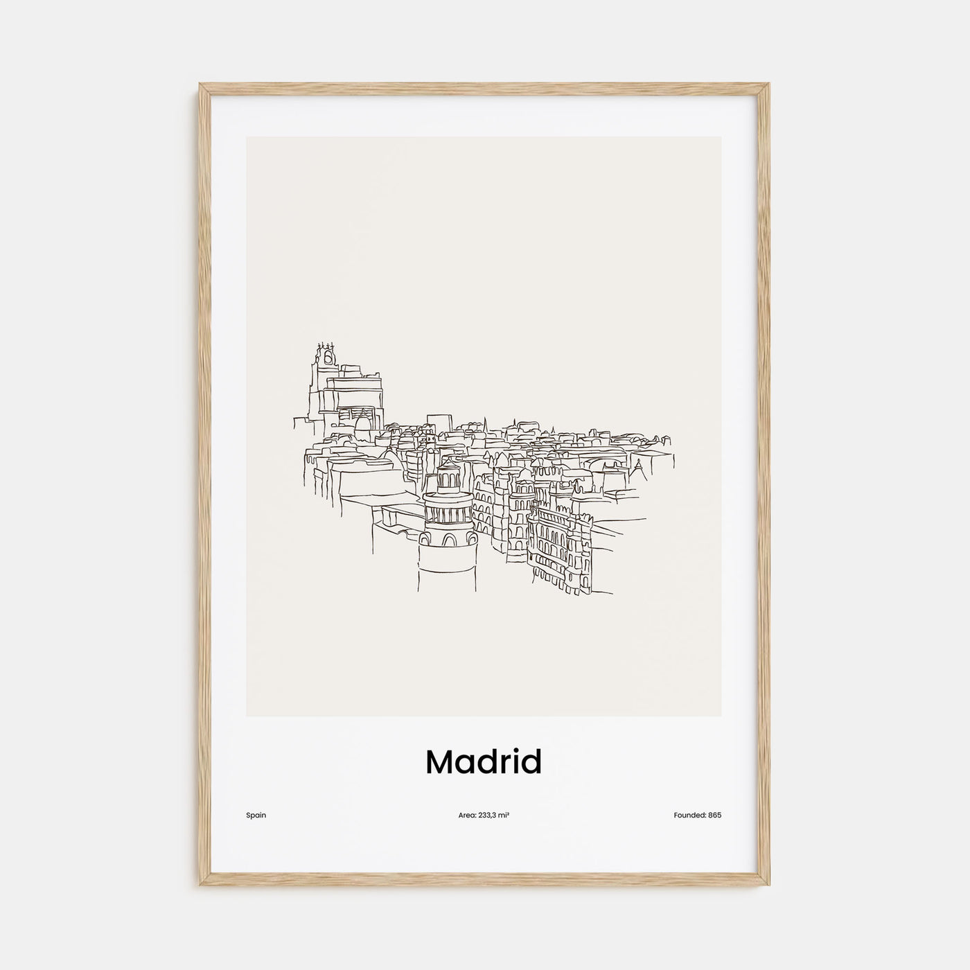 Madrid Drawn Poster