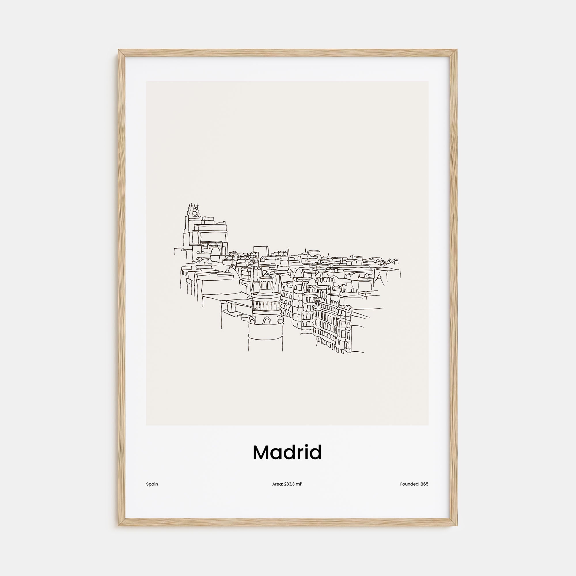 Madrid Drawn Poster