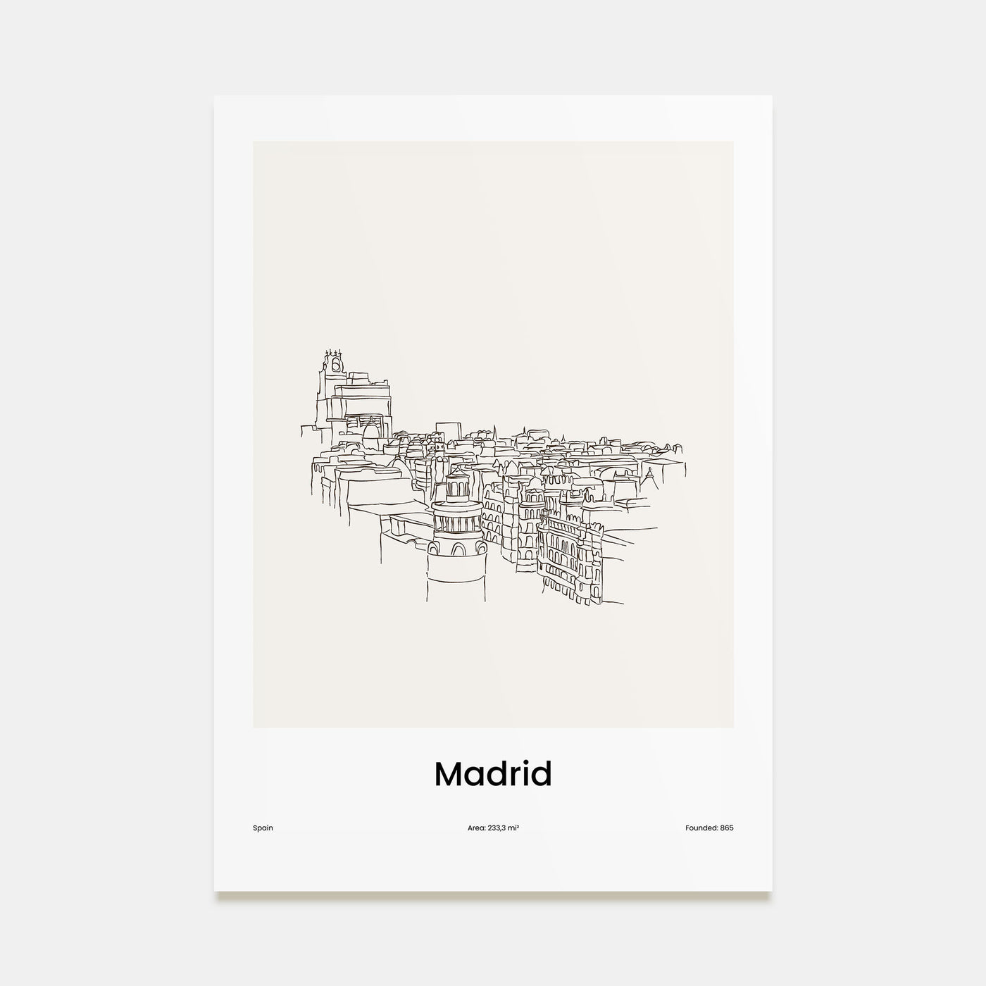 Madrid Drawn Poster