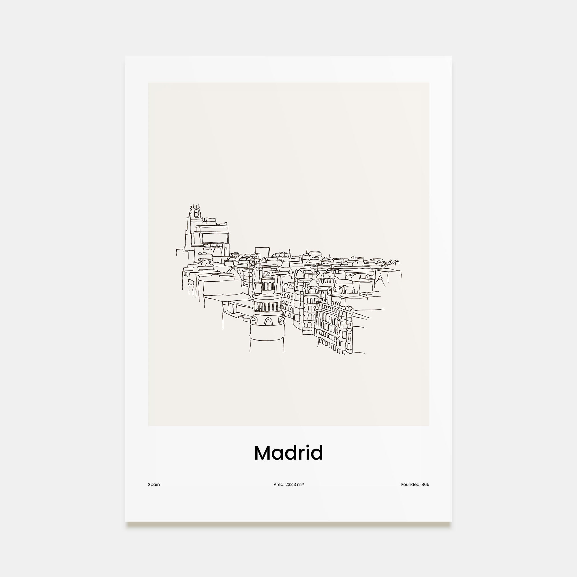 Madrid Drawn Poster