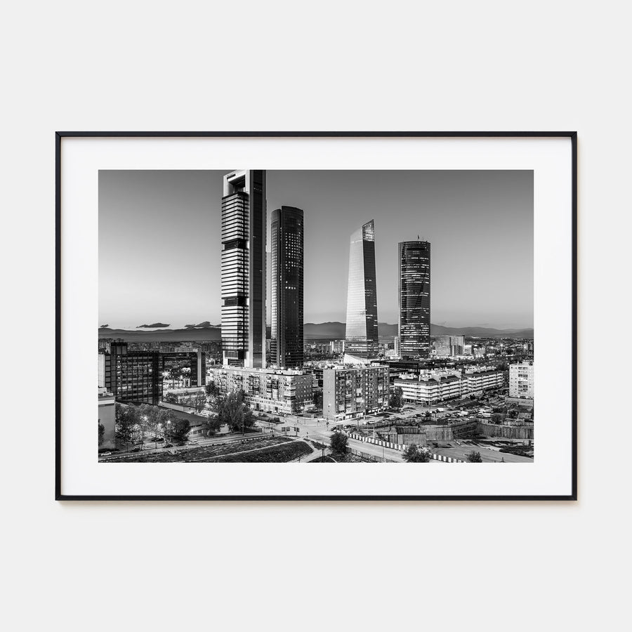 Madrid Landscape B&W Poster