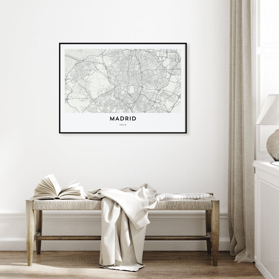 Madrid Map Landscape Poster
