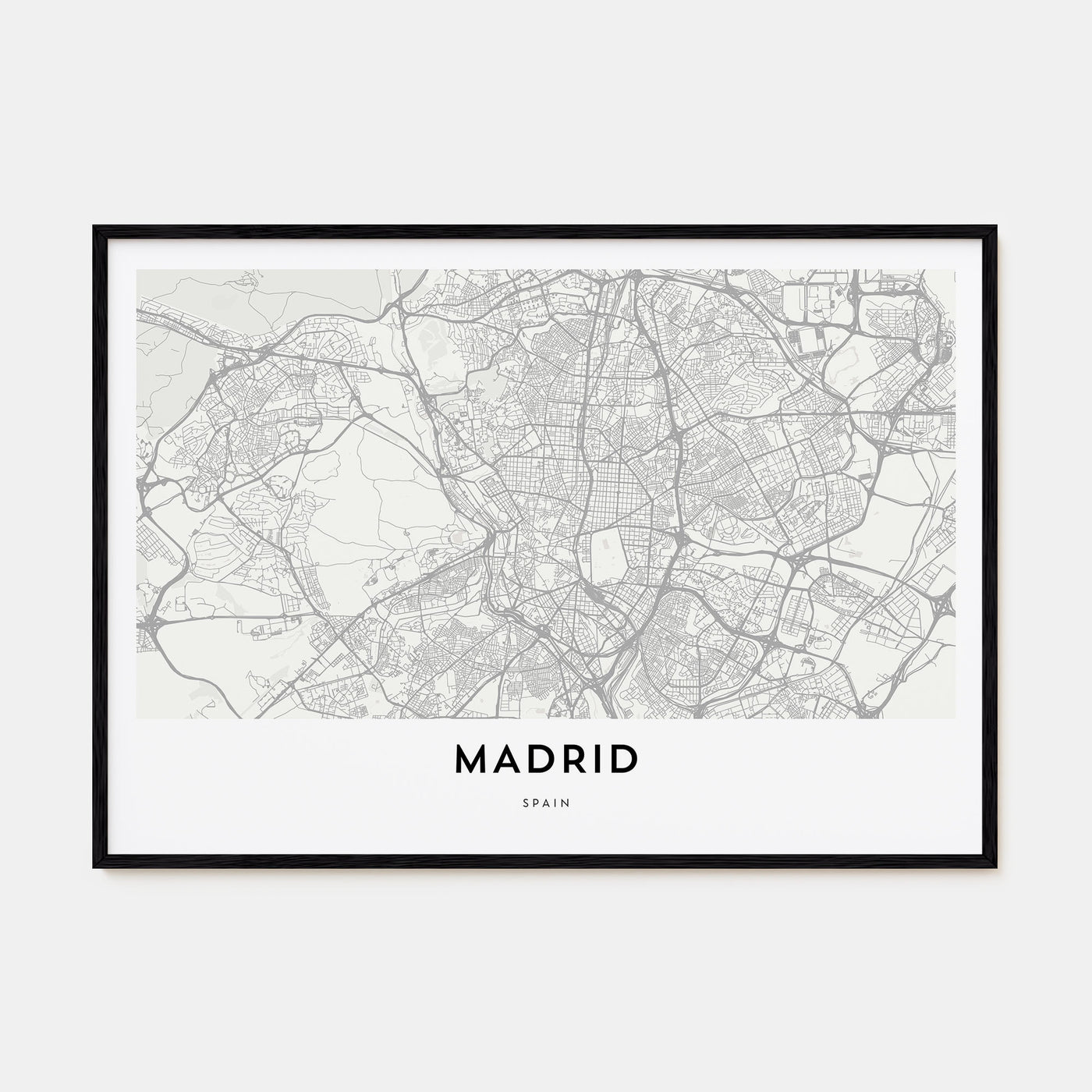 Madrid Map Landscape Poster