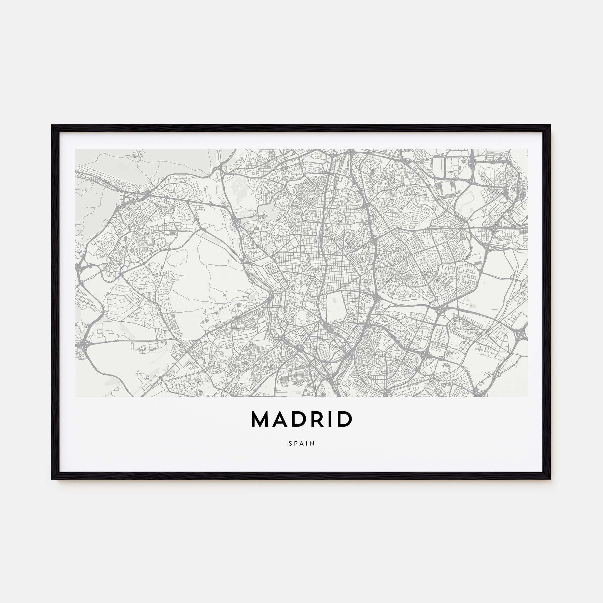 Madrid Map Landscape Poster