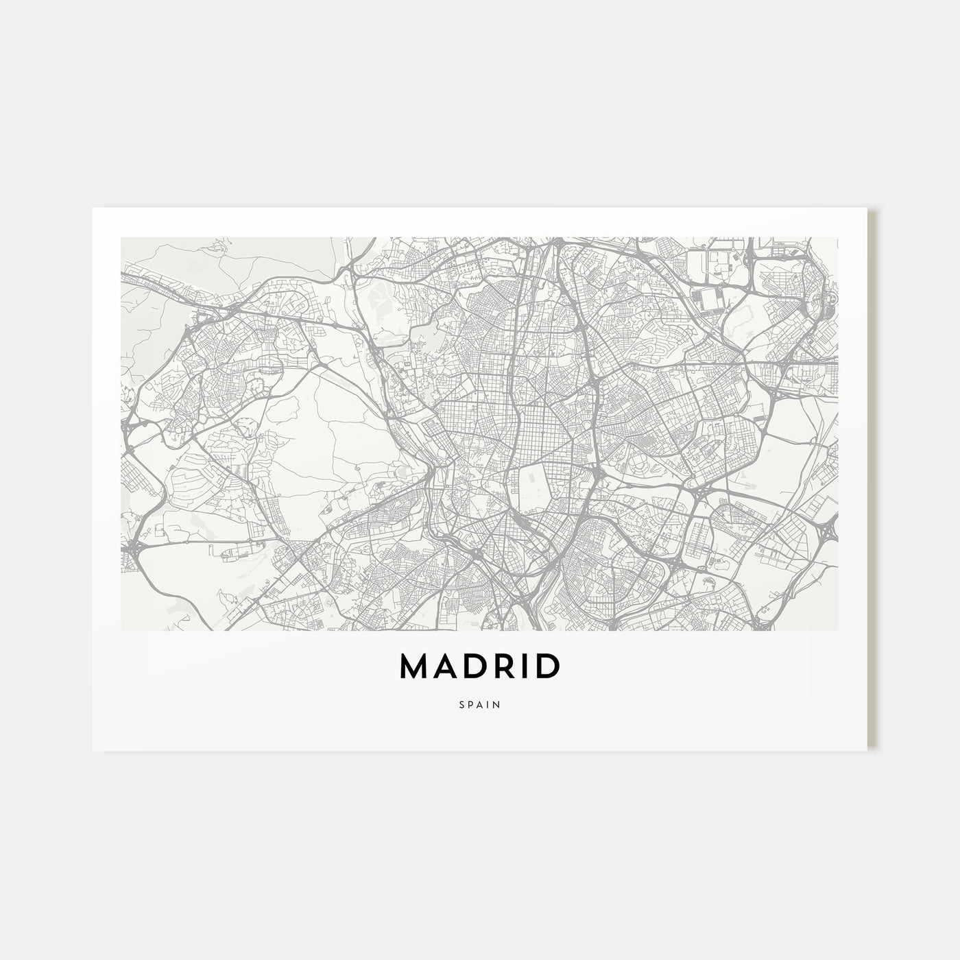 Madrid Map Landscape Poster